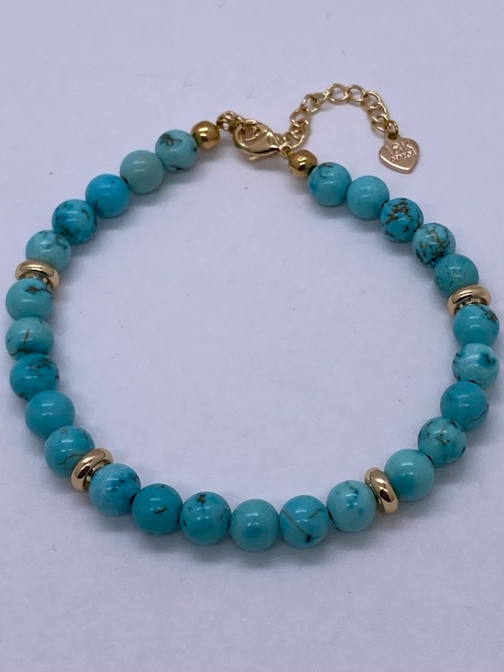 Vintage Turquoise and Gold Beaded Bracelet - Women Jewelry